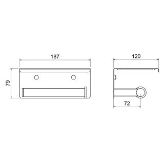 Бумагодержатель Timo Luiro 18543/03 с полкой чёрный матовый